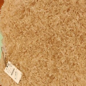 Zara girls peach eyelash sweater polyester short sleeve